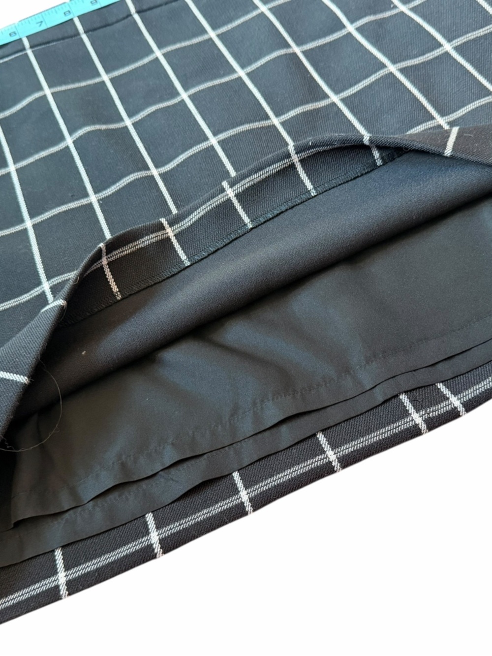 Loft Black & White Plaid Mini Skirt Office Corporate Lined Women’s Sz 16 NWT - Picture 8 of 11